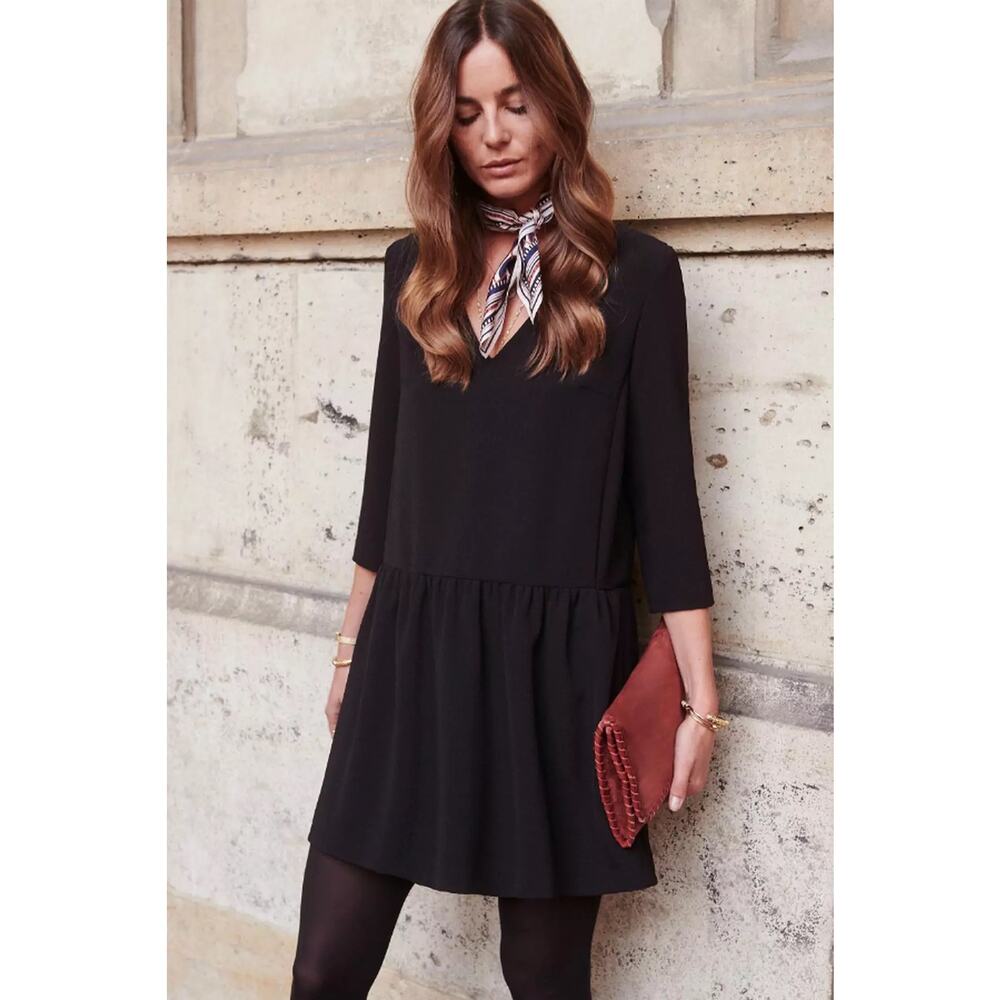 La Maille Sezane Robe Gilly Dress in Black Size 38FR / US 6 / M✨
